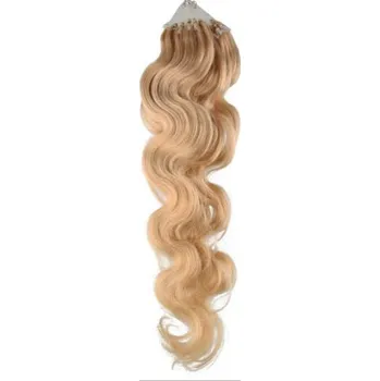 Příčesek Vlasy pro metodu Micro Ring / Easy Loop / Easy Ring 60cm vlnité – přírodní blond 1 pramen 0,5 gramů