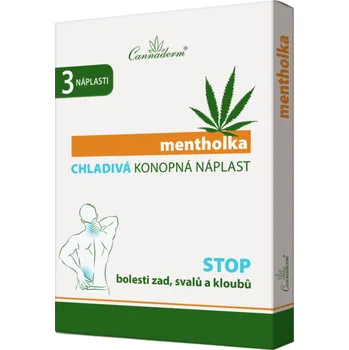Náplast Cannaderm mentholka Chladivá konopná náplast 10 x 14 cm 3 ks