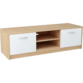 Konferenční stolek RTV stolek PETRAS 120 dub sonoma/bílá DOPRODEJ*