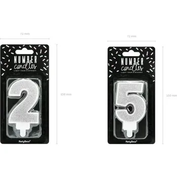 Dortová svíčka Svíčka na dort č. 25 - stříbrná