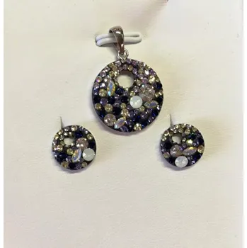 Souprava šperků Stříbrná sada Swarovski AG925 (Sada náušnice a náhrdelník )