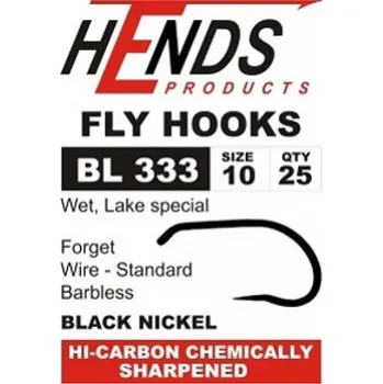 Rybářský háček Muškařský háček Hends jezerní mušky (BL333), č. 6, 25 ks