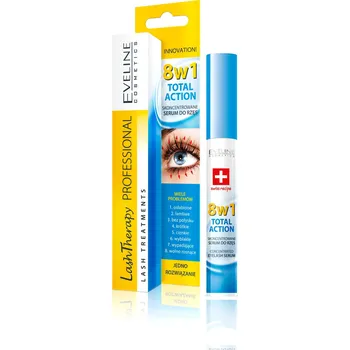Péče o řasy a obočí Eveline Cosmetics Total Action sérum na řasy 8v1 10 ml