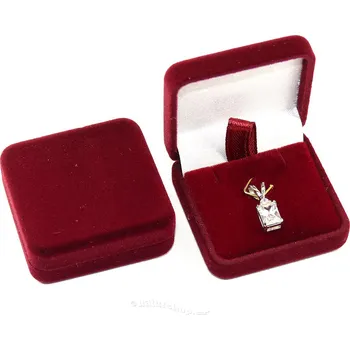 Dárková krabička Sametová dárková krabička bordová mini 4 x 4cm