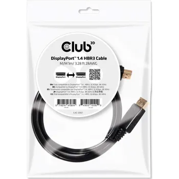 Kabel do PC Club3D Certifikovaný Kabel DisplayPort 1.4 HBR3 8K60Hz (M/M), 1m CAC-2067