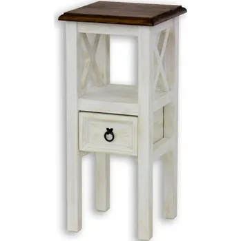 Stolička Dřevěná stolička s šuplíkem MES 10 - K01 světlá borovice