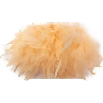 Prýmek z krůtího peří 12-15 cm, meruňkový