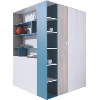 Šatní skříň Rohová skříň PL1 | Planet, bílá, &nbsp;135 x&nbsp;190&nbsp;x 135&nbsp;cm