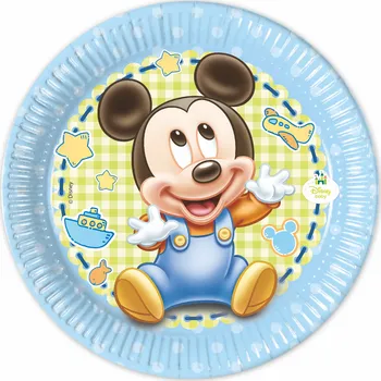 Party nádobí Procos Mickey Baby talíře 20 cm - 8 ks 