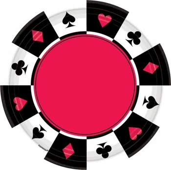 Party nádobí Amscan Casino talíře velké 27 cm 8 ks