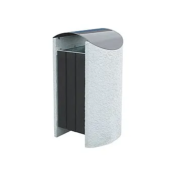 Venkovní odpadkový koš Odpadkový koš betonový se stříškou - dřevo, 60 l