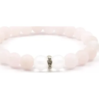 Náramek Moni - dámský náramek růženín frost křišťál matný