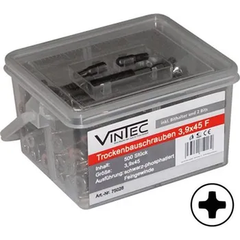 Šroub Vintec Šrouby do sádrokartonu 3,9x45 F, 500 ks