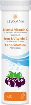 Livsane Železo + Vitamin C šumivé tablety 20 ks