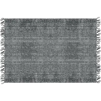 Koberec Bavlněný obdélníkový koberec Carpet Washed 140 x 120 cm Present Time * (Barva- černá)