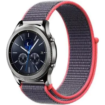 Příslušenství k chytrým hodinkám eses Nylonový řemínek na suchý zip - Šedo růžový, 22 mm