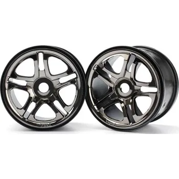 RC náhradní díl Traxxas 3.8" Split Spoke H17 disk černý chrom 2 ks