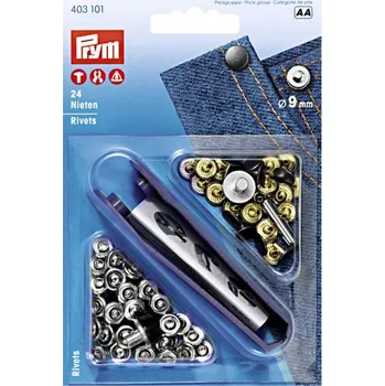 Druky Prym Rivets antracit, cvoček 9 mm, 10ks