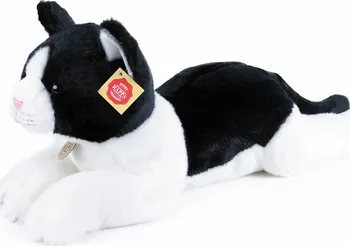 Plyšová hračka Rappa plyšová kočka ležící černo/bílá 35 cm