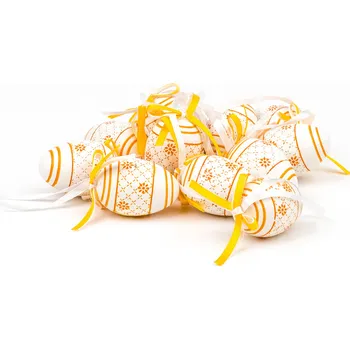 Zahradní dekorace Vajíčka závěsná pvc 12ks/4cm bílá/oranžová (HEA-17S0672/4/O)