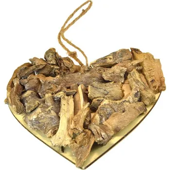 Vánoční dekorace Vingo Srdce z kořene - 20x20cm
