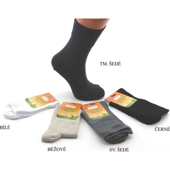 Dámské ponožky Bambusové ponožky s ionty stříbra - vel. 38 - 39 bílá