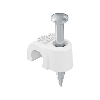 kabelová chránička OBO Bettermann 2012/25W příchytka s hřeb. 12mm bílé