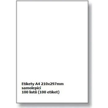 Samolepící etiketa BTS Etikety A4 210x297 mm - samolepící