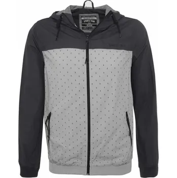 Pánská bunda Sublevel pánská jarní bunda s kapucí šedo/černá Velikost: L