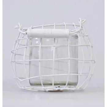 Zahradní dekorace Drátěná lucerna+sklo (75375)