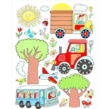 Samolepící dekorace Samolepka na zeď Traktor 65x85cm DK 2314