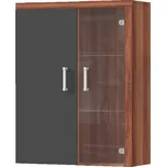 JUREK Závěsná vitrína - SAMBA 4, švestka/grafit