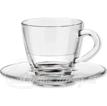 EUDORA, skleněný šálek s podšálkem, transparentní, 1 ks
