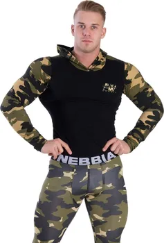 Pánská mikina Nebbia Camo AW 116  Camo černá/zelená