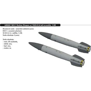 Plastikový model Eduard 1/48 B43-1 Nuclear Weapon w/ SC43-3/-6 tail assembly