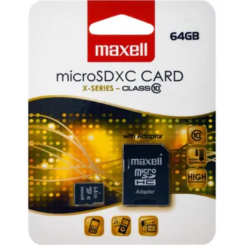 Paměťová karta Maxell microSDXC 64 GB UHS-I + adaptér