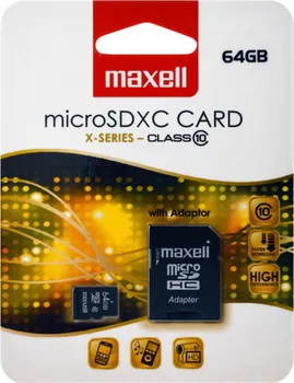 Paměťová karta Maxell microSDXC 64 GB UHS-I + adaptér