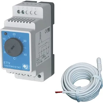 Termostat V-systém elektro Easy ETV-1991 termostat na DIN 0...+40°C včetne kabelového teplotního senzoru