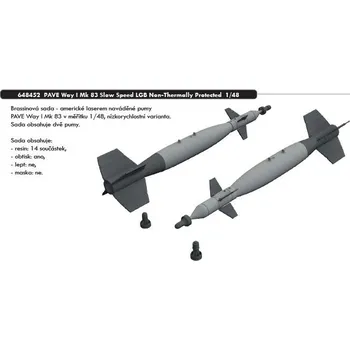 Plastikový model Eduard 1/48 PAVE Way I Mk 83 Slow Speed LGB Non-Thermally Protected