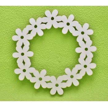 Velikonoční dekorace Dřevěný věnec Květinky balení 4 ks, 15 cm