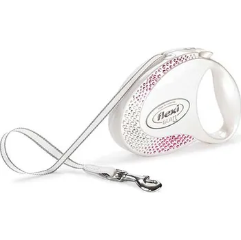 Vodítko pro psa Flexi Glam Composition M pás 5 m/25 kg bílé