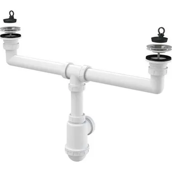 Sifon Sifon pro dvoudřez 50/40 s nerezovými mřížkami 70mm