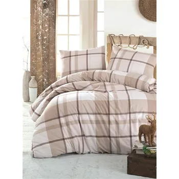 Povlečení Brotex Sába béžové 220 x 240, 2x 70 x 90 cm nitěný knoflík