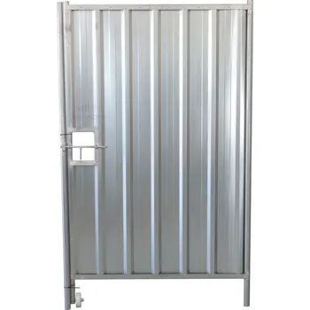 Plot Plná jednokřídlá mobilní branka 1,3x2 m, trapézový plech, mobilní oplocení, pozink