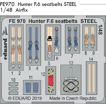 Plastikový model Eduard 1/48 Hunter F.6 seatbelts STEEL (AIRFIX)