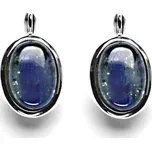 Zlaté náušnice, přírodní kámen kyanit, bílé zlato - NK 1454 (kyanit 14x10 mm)