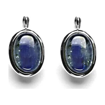 Náušnice Zlaté náušnice, přírodní kámen kyanit, bílé zlato - NK 1454 (kyanit 14x10 mm)