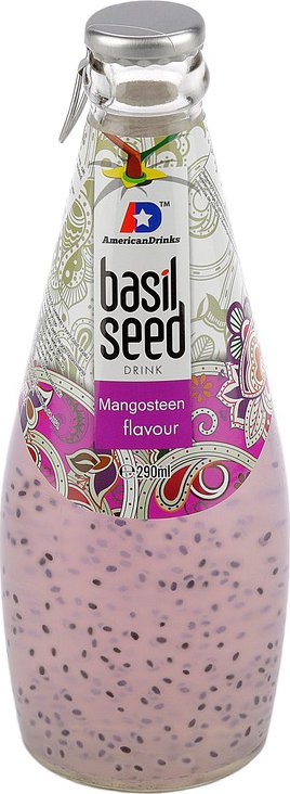 Americandrinks Basil Seed Drink Mangosteen Flavour 290 ml Zbozi.cz