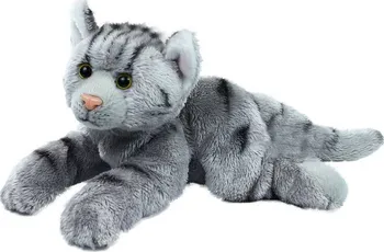 Plyšová hračka Rappa Plyšová kočka ležící šedá 18 cm