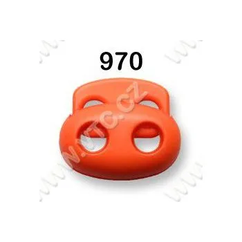 Brzdička dvoušňůrová - červeno-oranžová 970, 17 x 15 mm